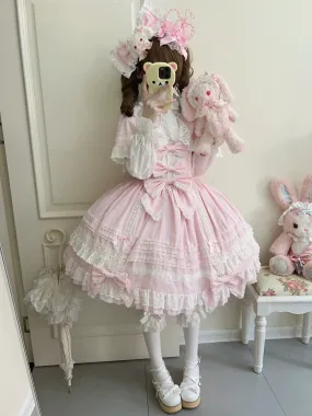 AerialCat~Layered Puffy~Old School Lolita JSK Cotton Vintage Cake Dress