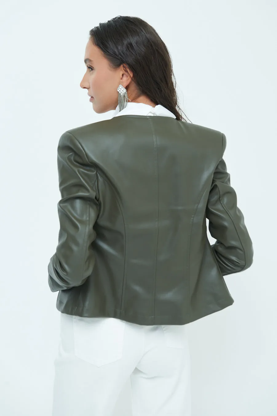 Alyah | Sleek zip-up leather jacket