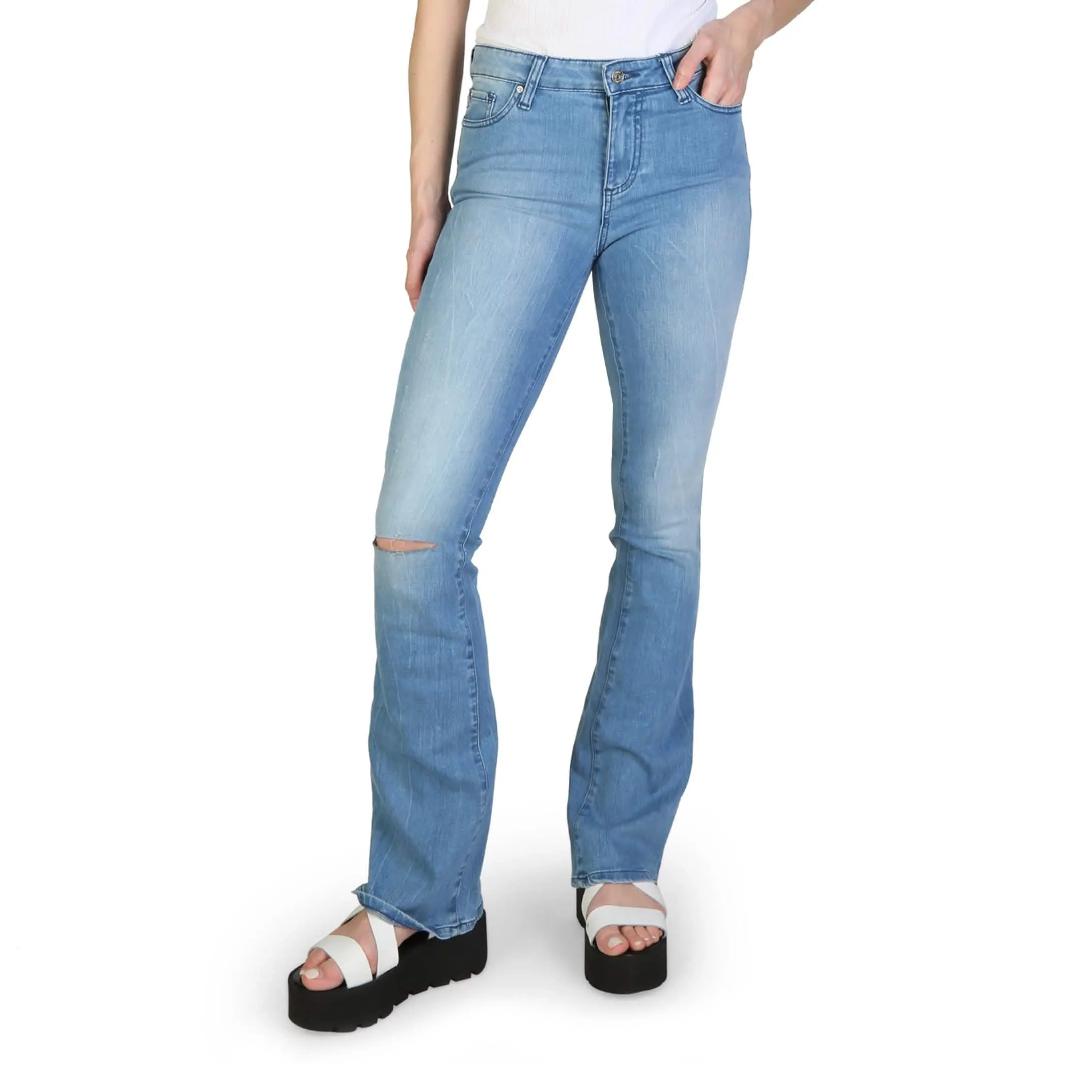 Armani Exchange Women's Stylish Blue Denim Jeans for Spring/Summer Fashion