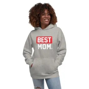 BEST MOM Printed Unisex Hoodie Gray