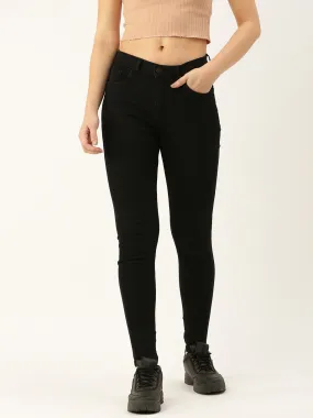 Black Solid Slim Fit Stretchable Jeans