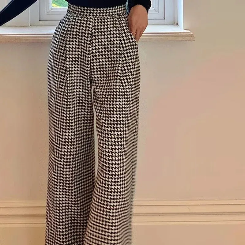 Casual Loose Wide Leg Trousers Vintage Elegant Long Pants