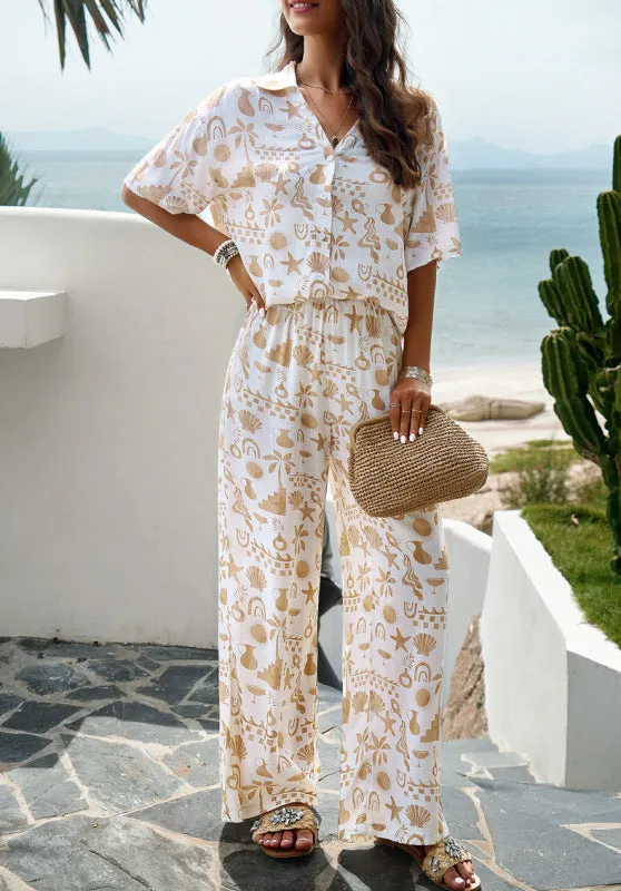 Chic and Versatile Elegant Printed Two-Piece Suit for Effortless Sophistication