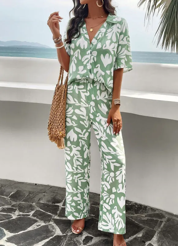 Chic and Versatile Elegant Printed Two-Piece Suit for Effortless Sophistication