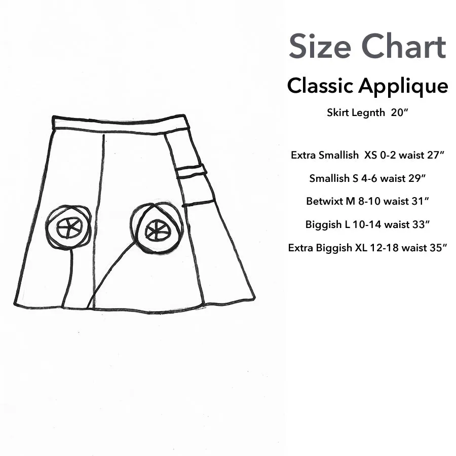 Classic Appliqué Skirt-Crow