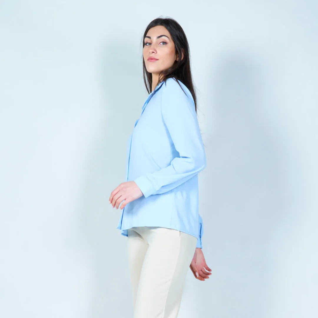 Classic button-up chiffon blouse wholesale