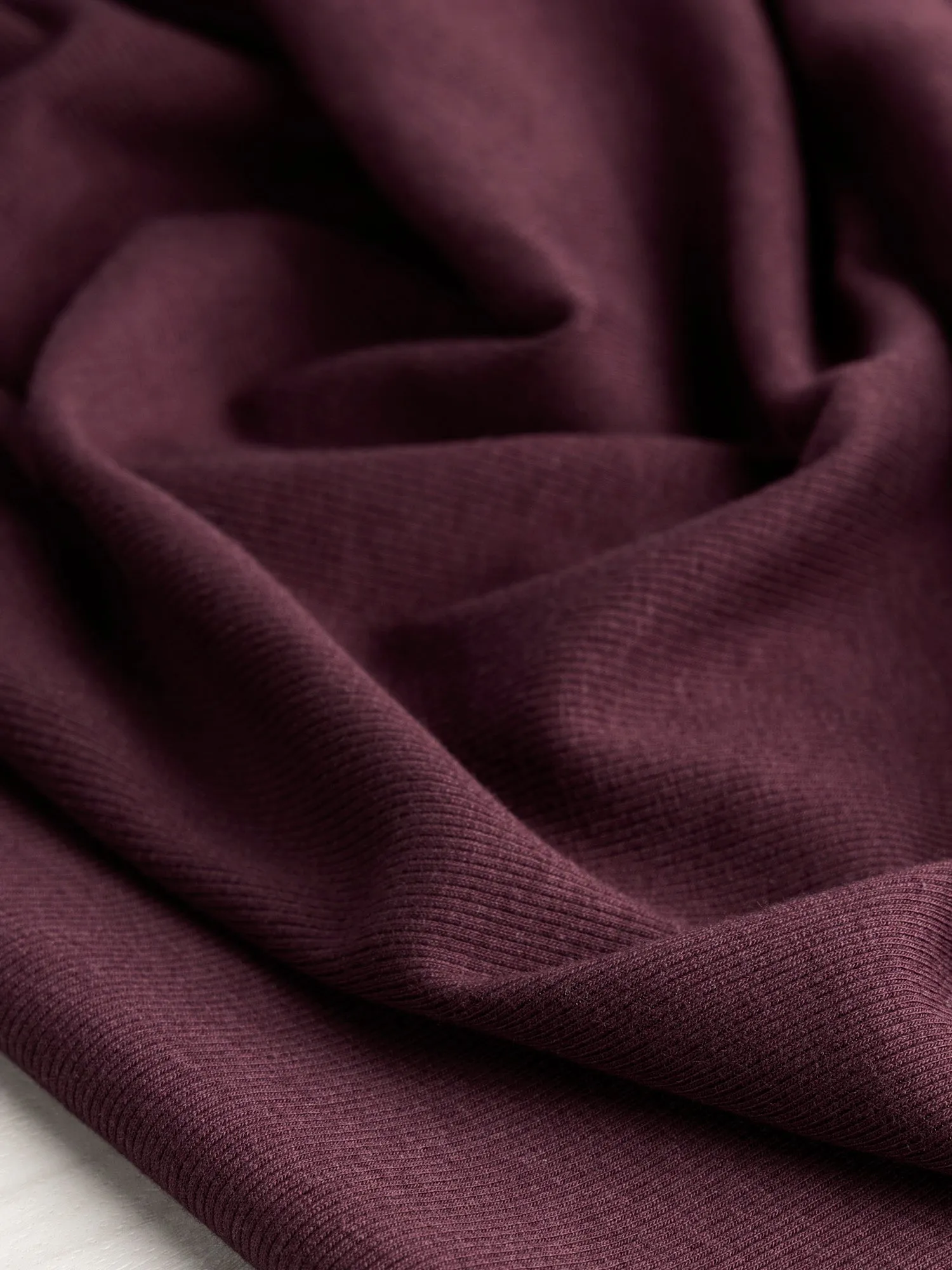 Cotton Tencel Modal Rib Knit - Merlot