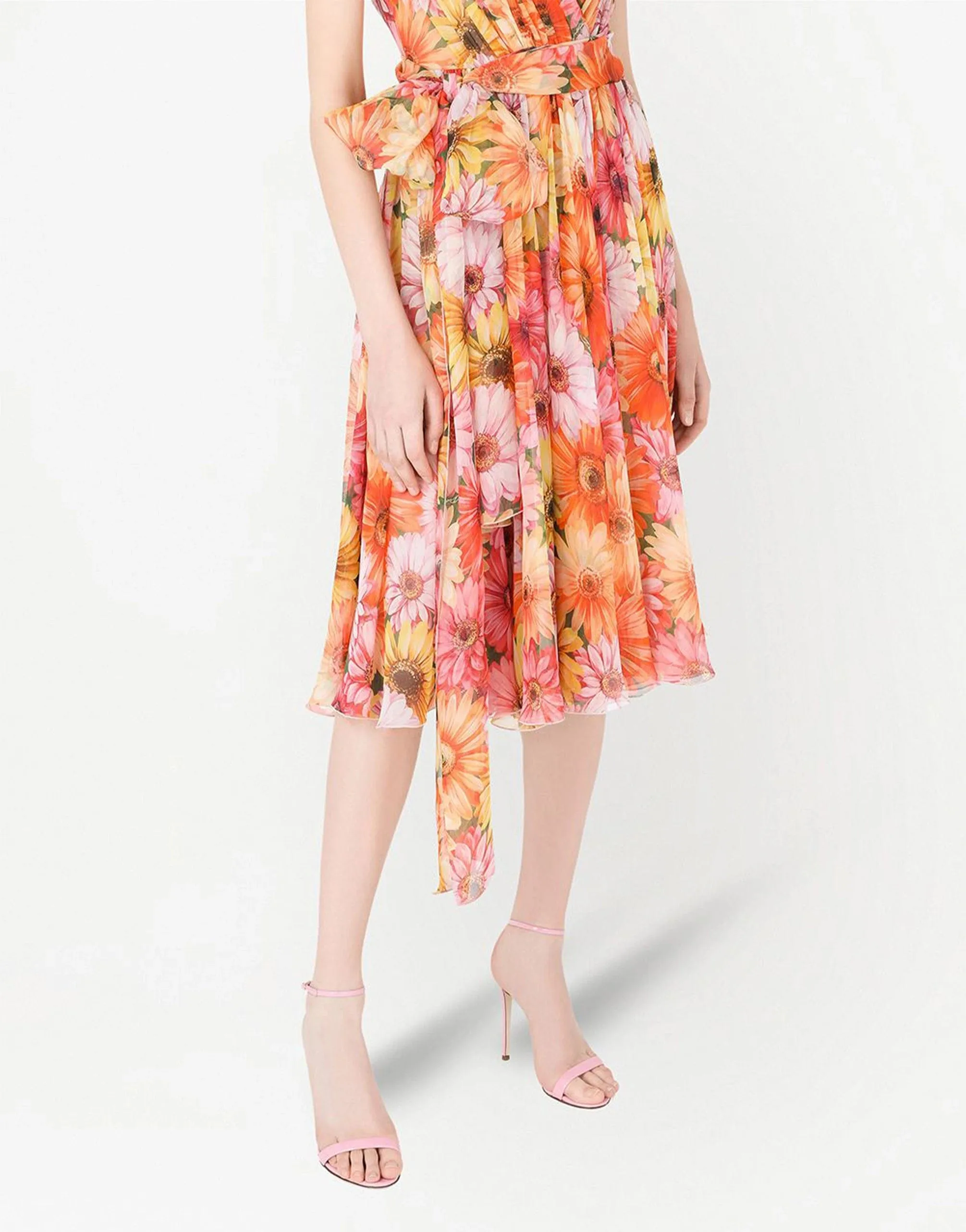 Daisy Print Chiffon Dress