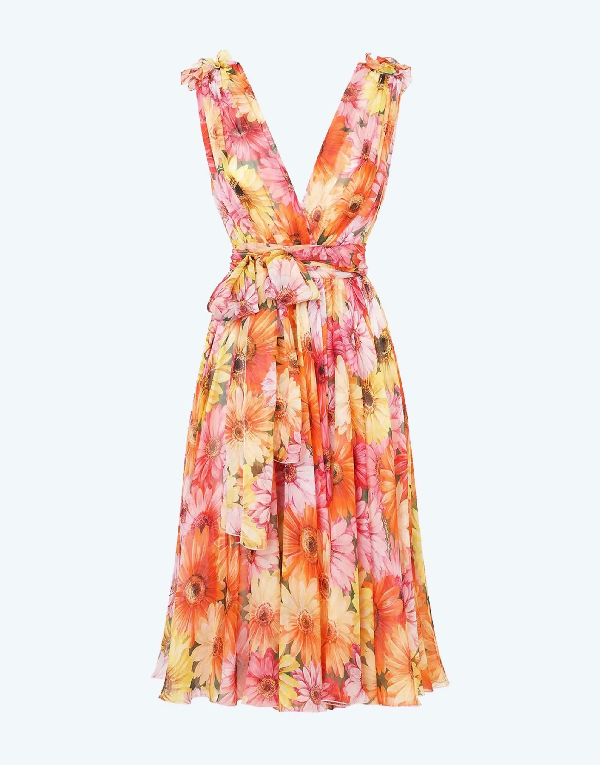 Daisy Print Chiffon Dress