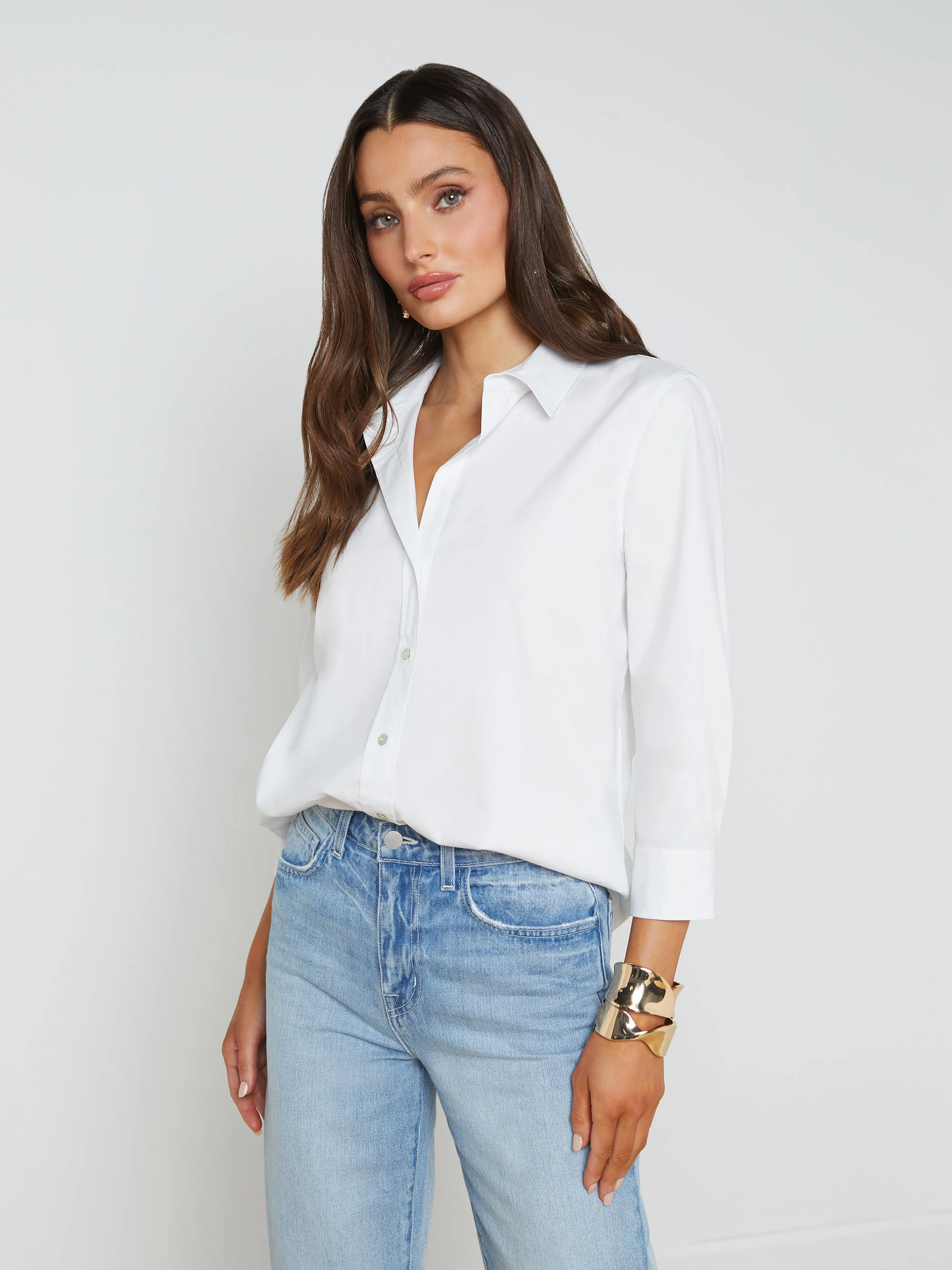 Daniella Cotton-Blend Blouse