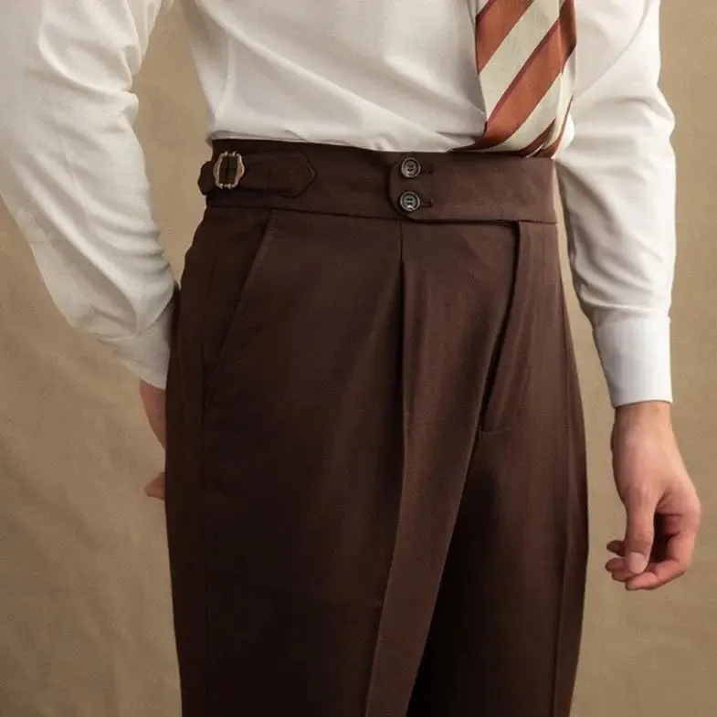 Dark Brown Garbadine Suit (Jacket   Trousers) - Cross & Crown