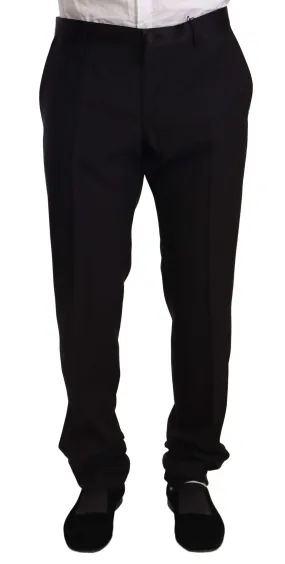 Dolce & Gabbana Elegant Black Skinny Tuxedo Trousers