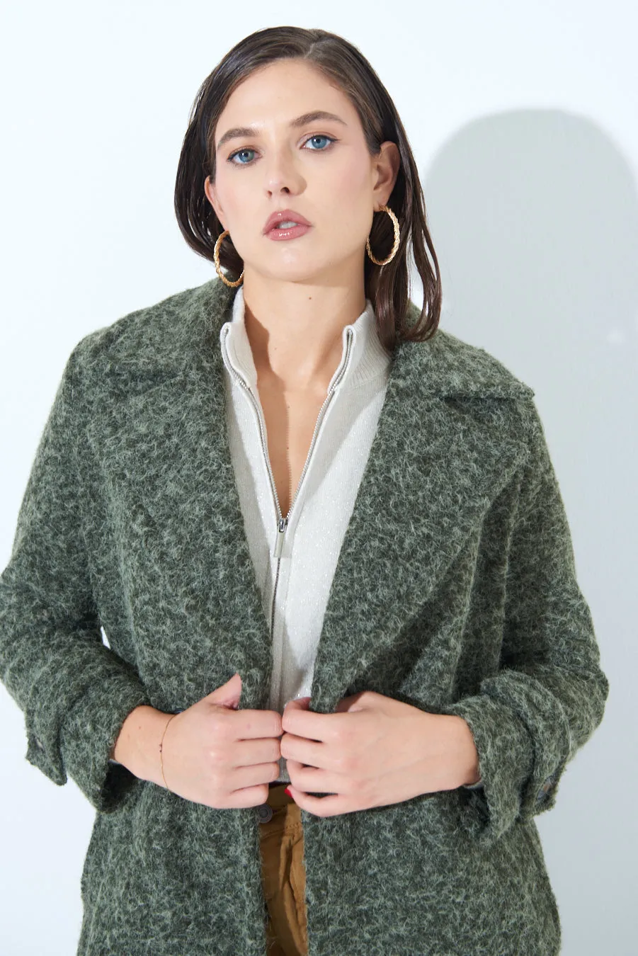 Double-breasted long wool coat wholesale