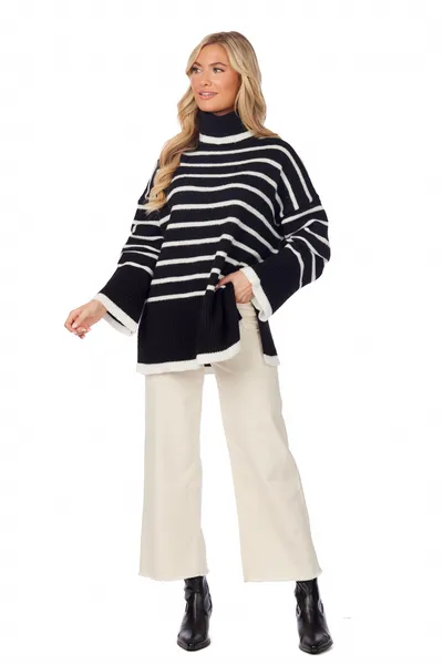 DUNN STRIPED OVERSIZED SWEATER