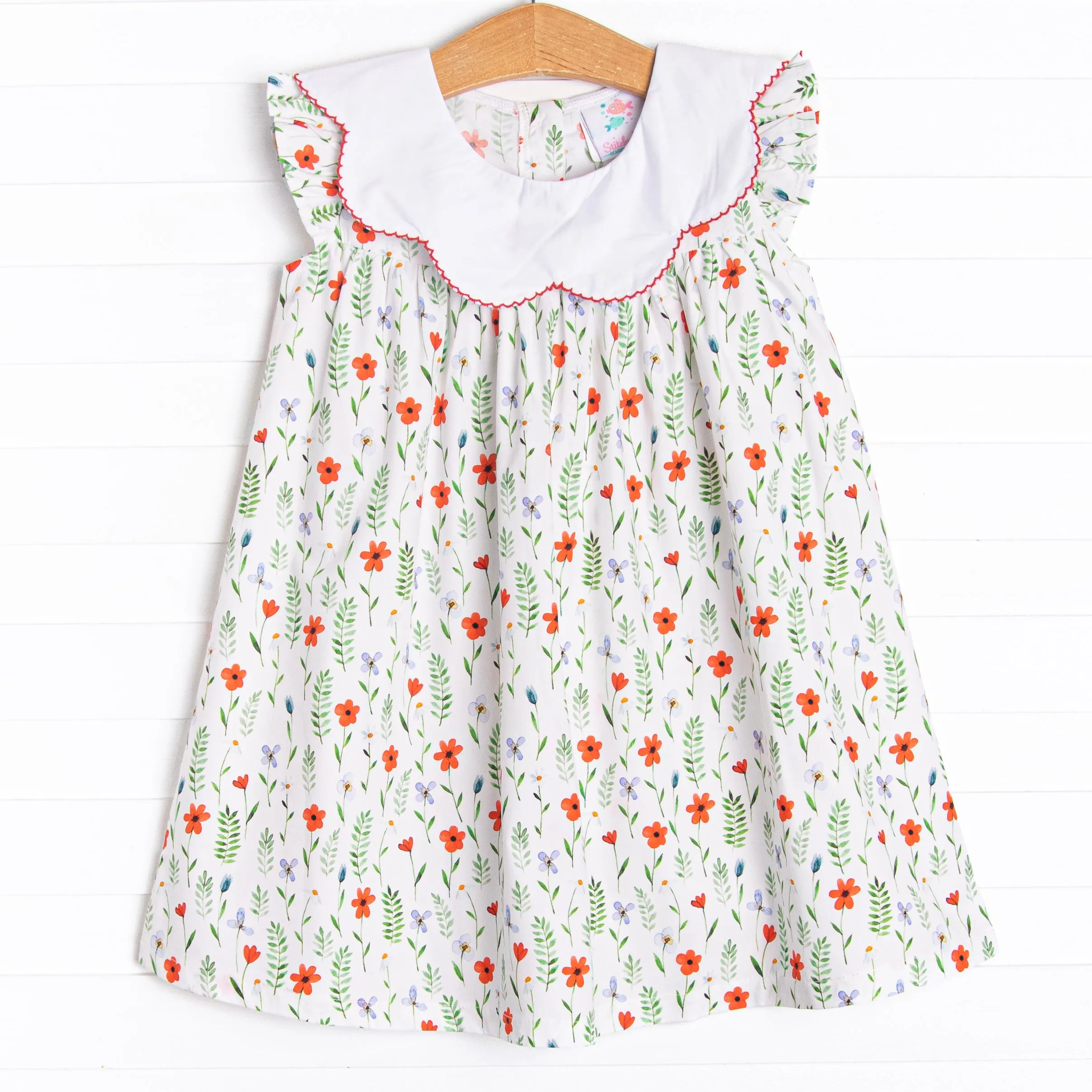 Fresh Water Florals Dress, Red