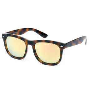 GIRONA | E06 - Classic Horned Rim Mirrored Lens Sunglasses