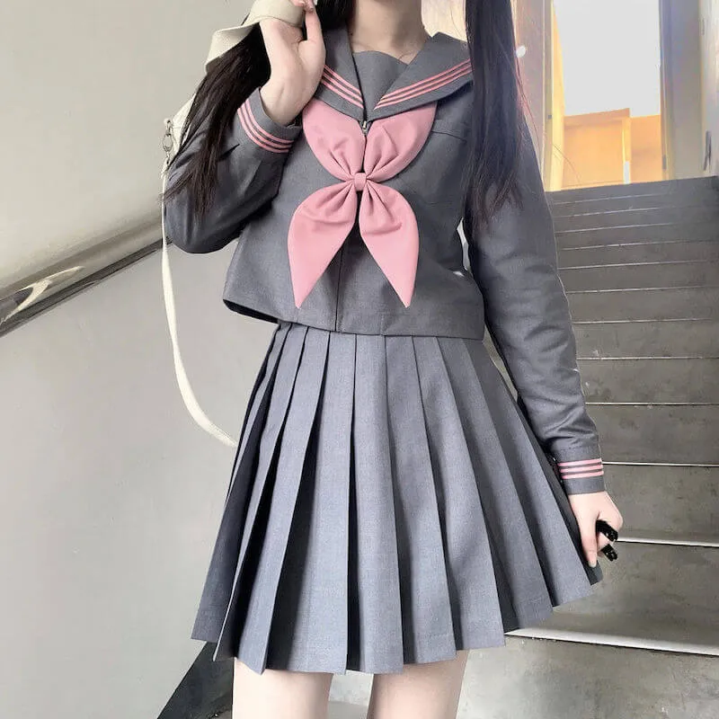 [Grey Pink] JK sailor girl school uniform set