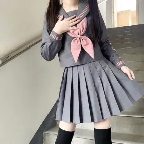 [Grey Pink] JK sailor girl school uniform set