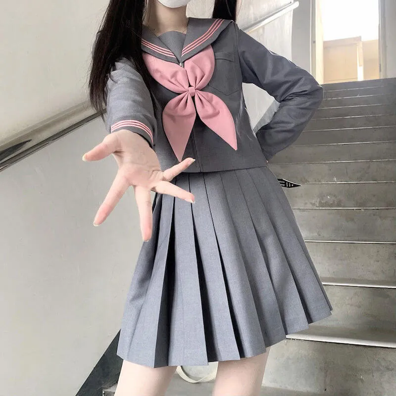 [Grey Pink] JK sailor girl school uniform set