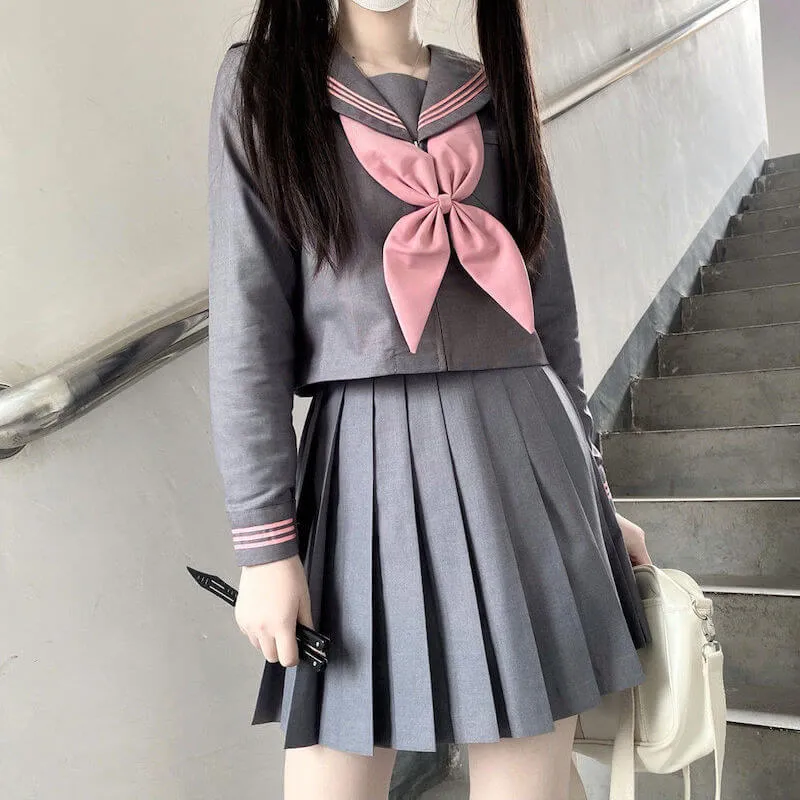 [Grey Pink] JK sailor girl school uniform set