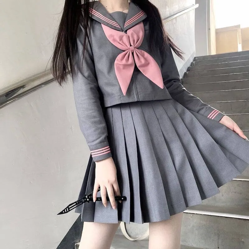 [Grey Pink] JK sailor girl school uniform set