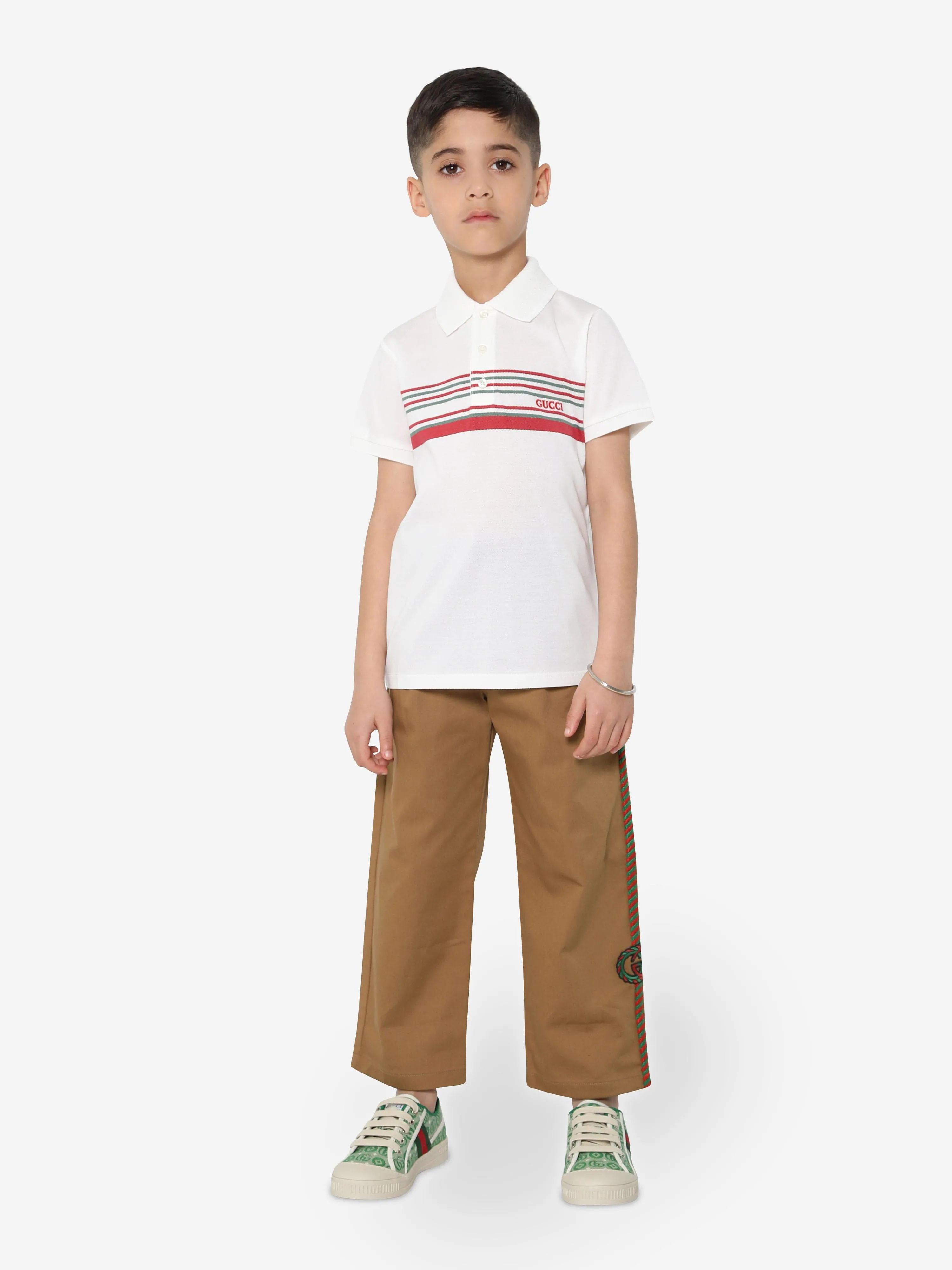 GUCCI Boys Beige Gabardine Trousers