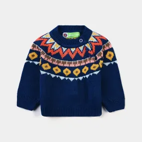 Infant Boys Acrylic Sweater Thunder-Brill.Blue