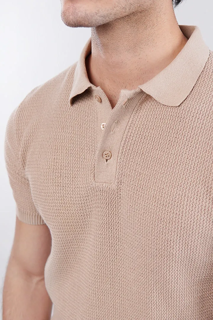 Knitted Polo Shirt - Skin