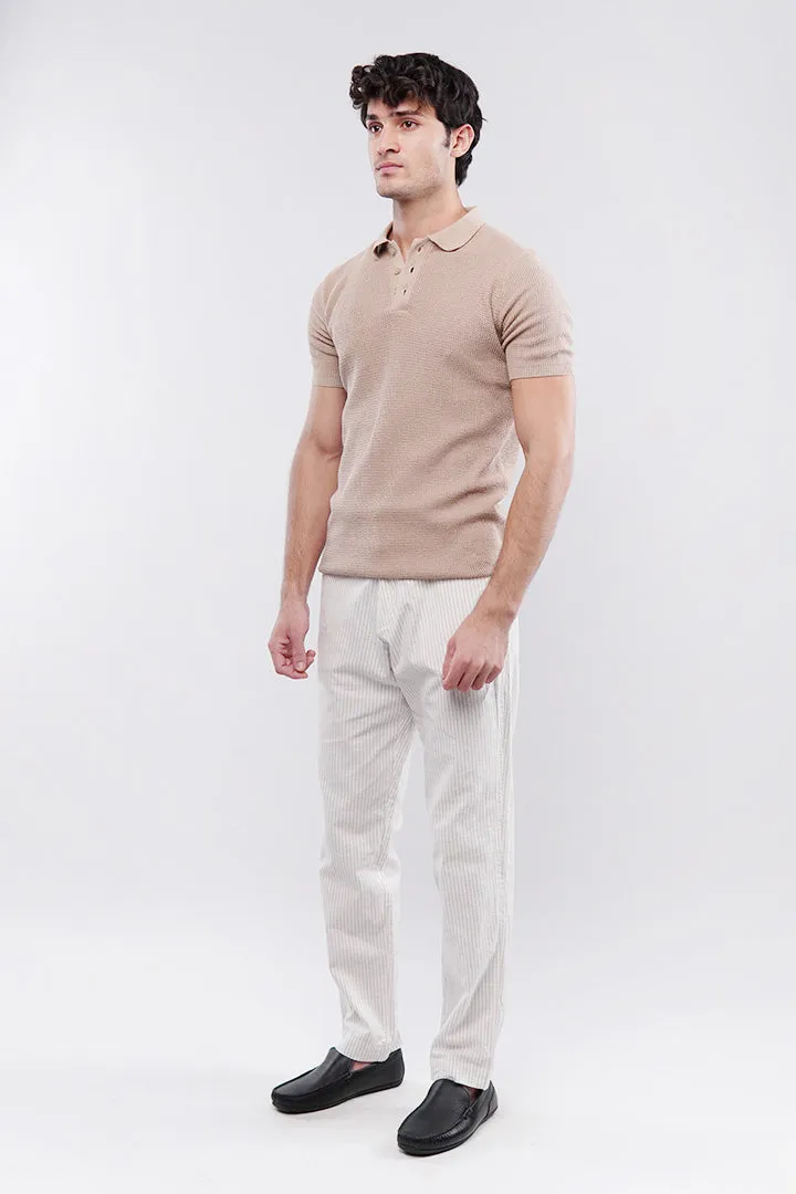 Knitted Polo Shirt - Skin