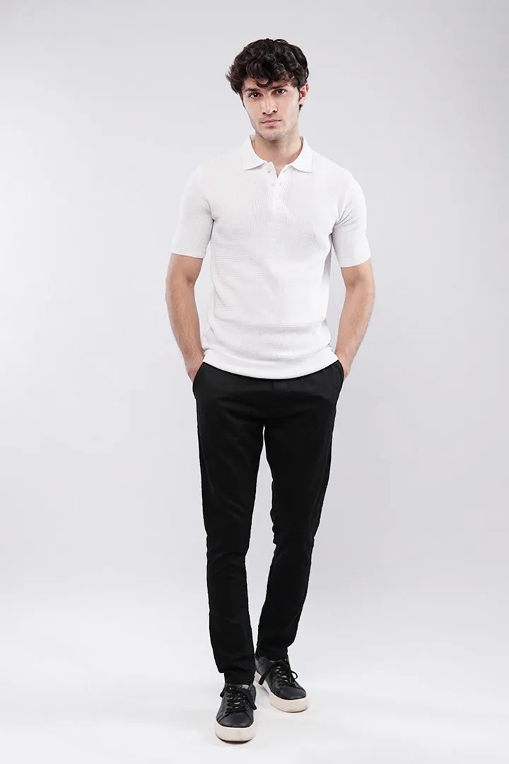 Knitted Polo Shirt - White