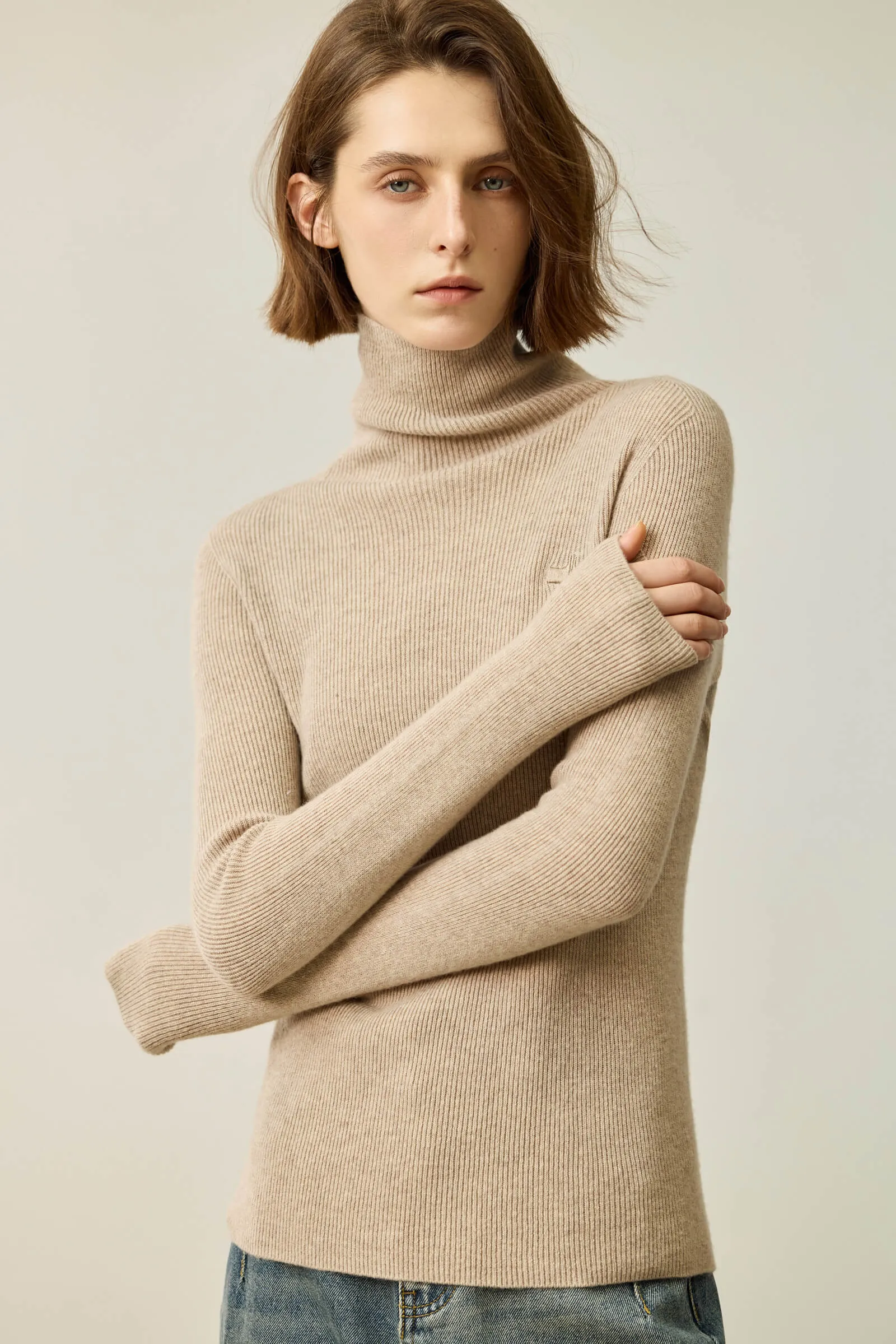 LILY Merino Wool Slouchy Turtleneck Sweater