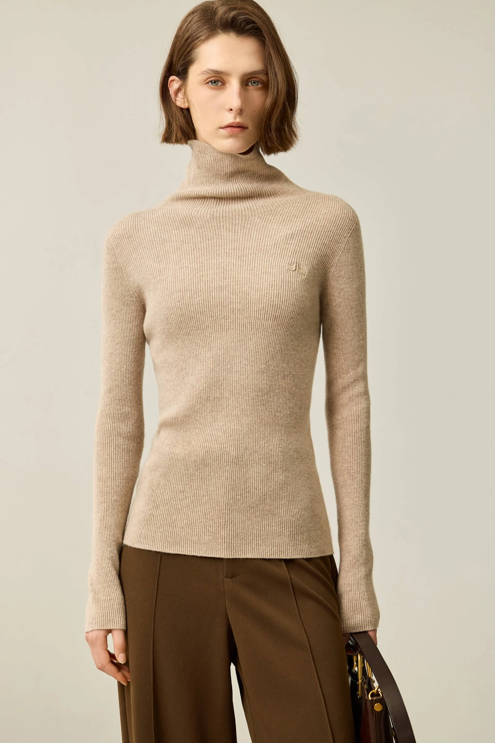 LILY Merino Wool Slouchy Turtleneck Sweater