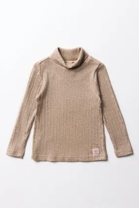 Long Sleeve Poloneck Natural