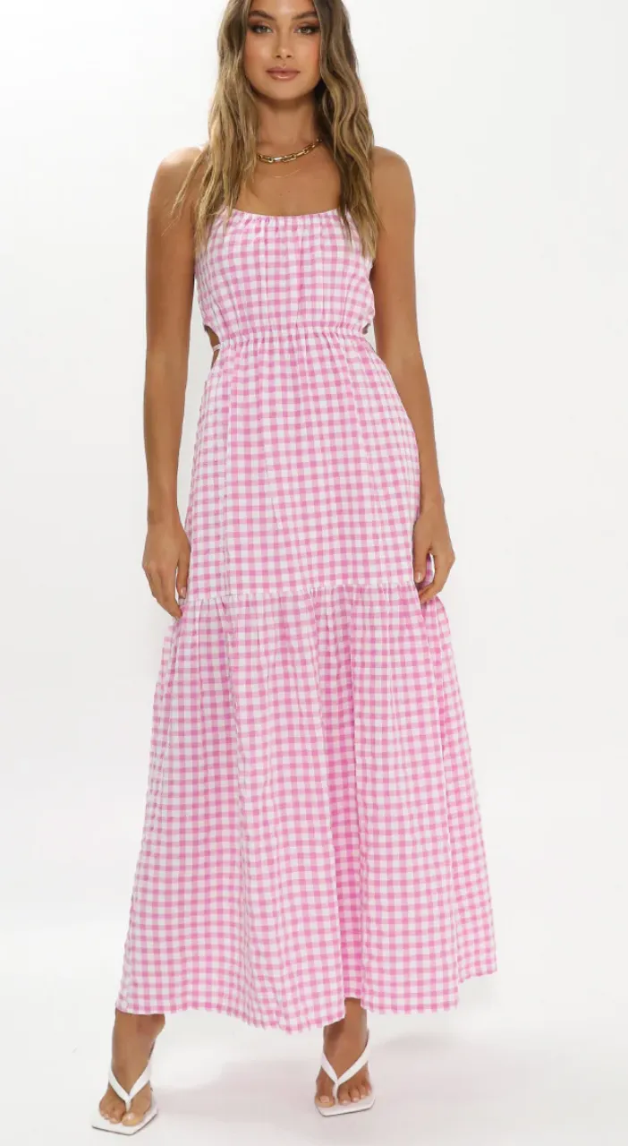 Madison The Label - Gingham Maxi Dress