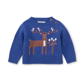 Majorelle Blue Reindeer Sweater