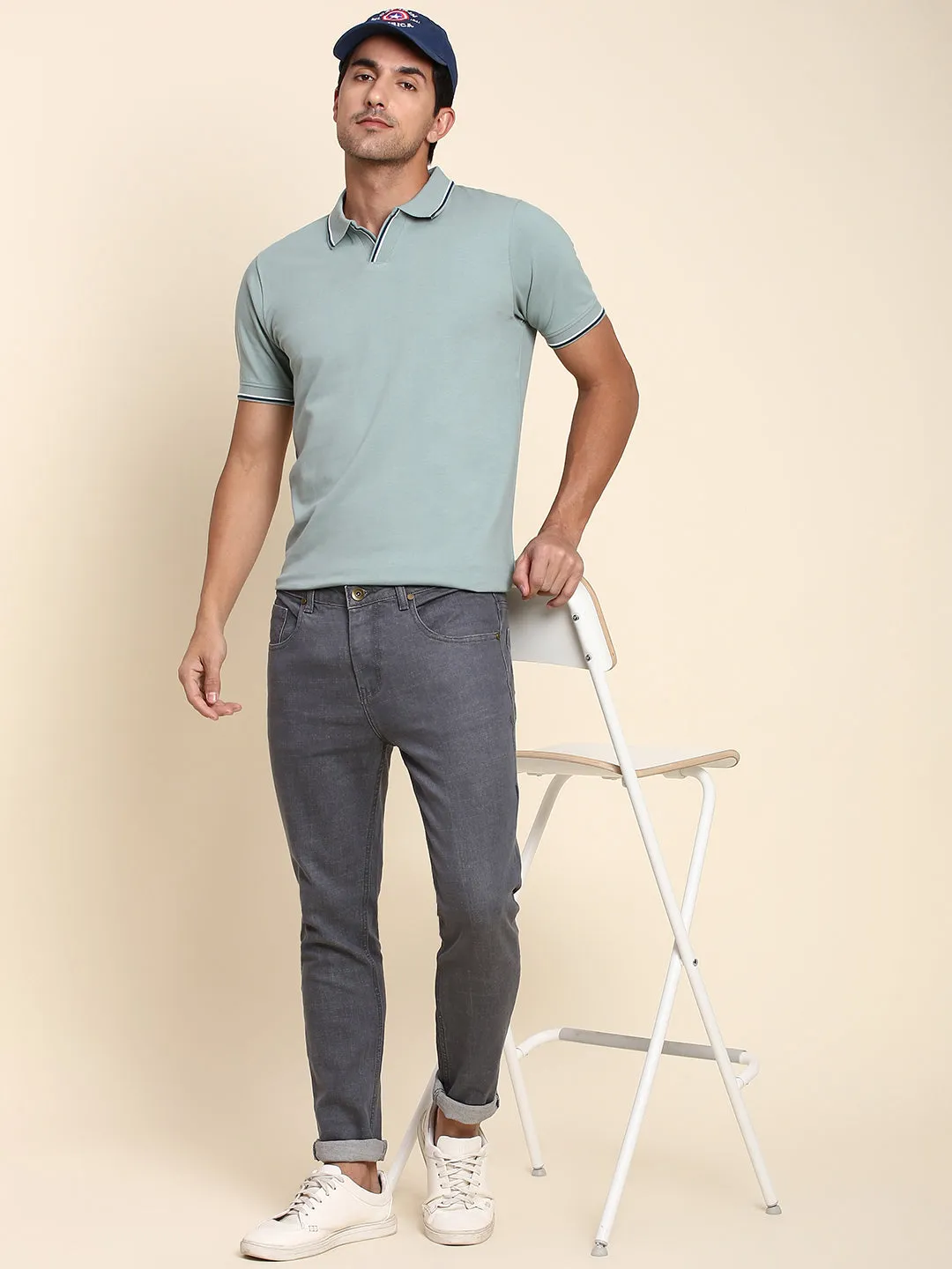 Men's Comfortable And Stylish Teal Casual Polo Tshirt