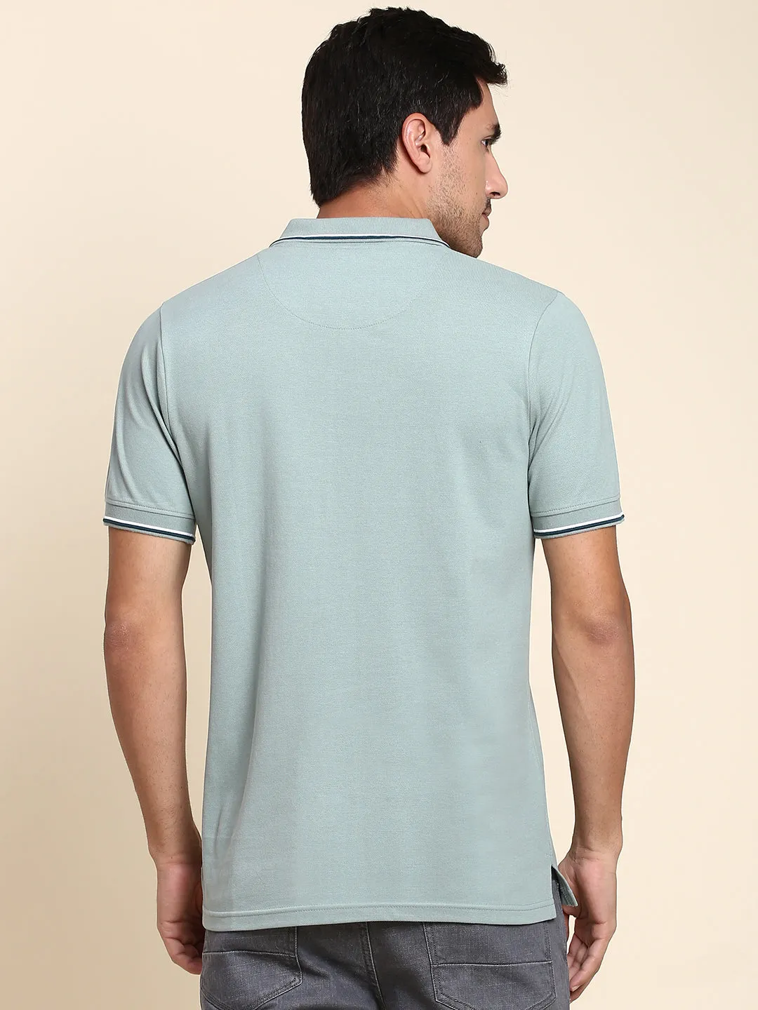 Men's Comfortable And Stylish Teal Casual Polo Tshirt