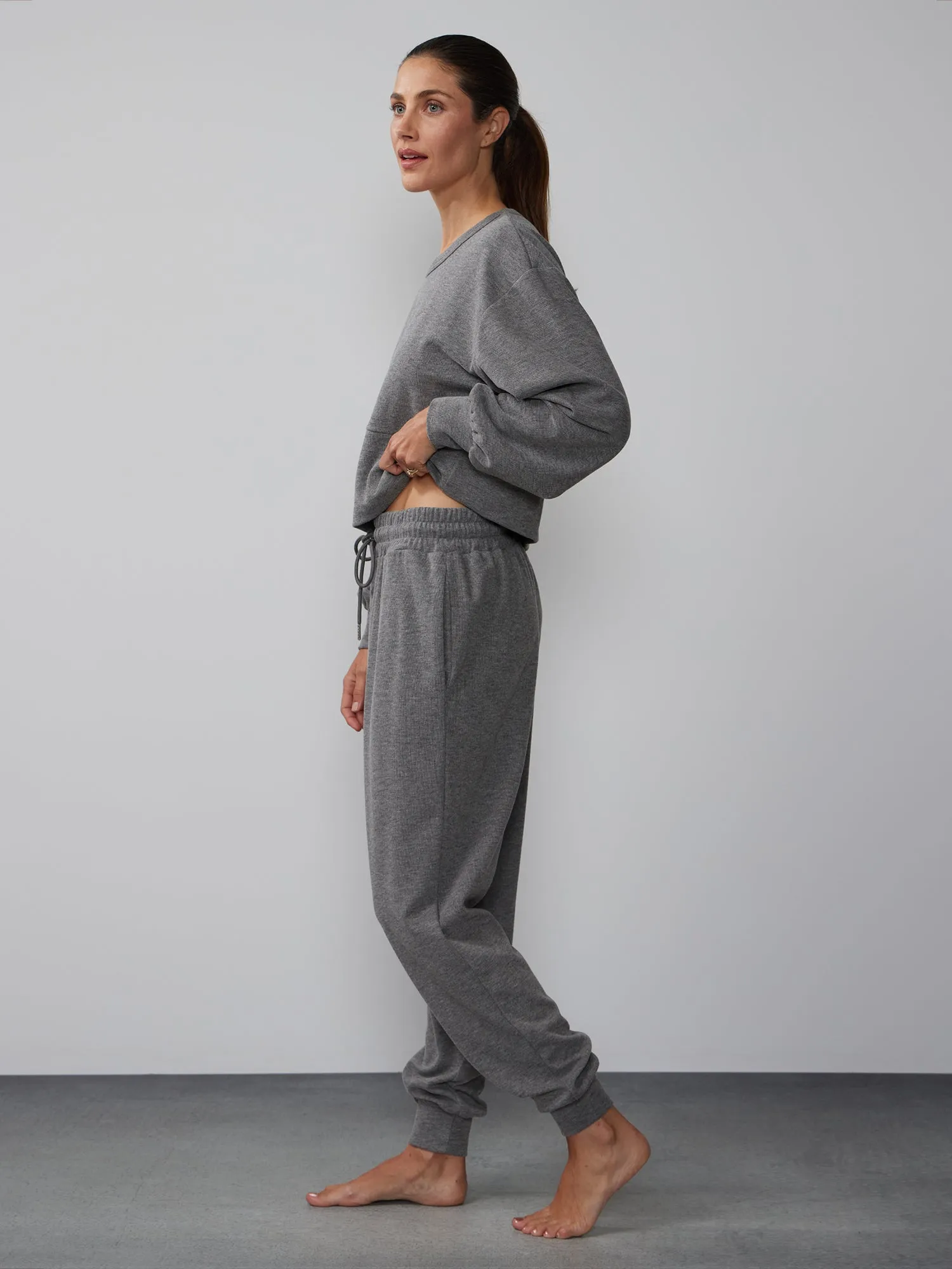 Mid Rise Brushed Hacci Jogger