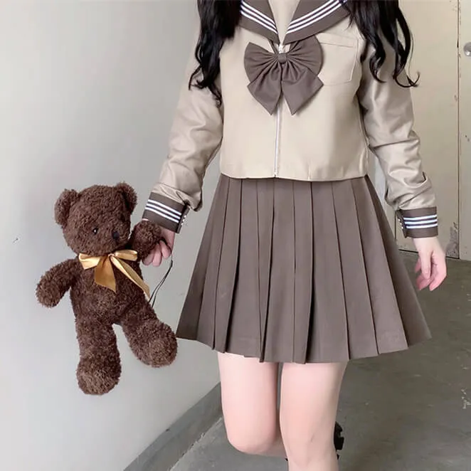 [Milk Tea Brown] JK sailor girl school uniform set