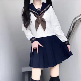 [Navy Brown] JK tea girl school uniform set