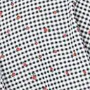 Plus Size Black & White Gingham Cherry Print Mona Swing Dress