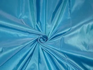 Pure SILK TAFFETA FABRIC Fresh Water Lake Blue color 3.00 yards continuous piece