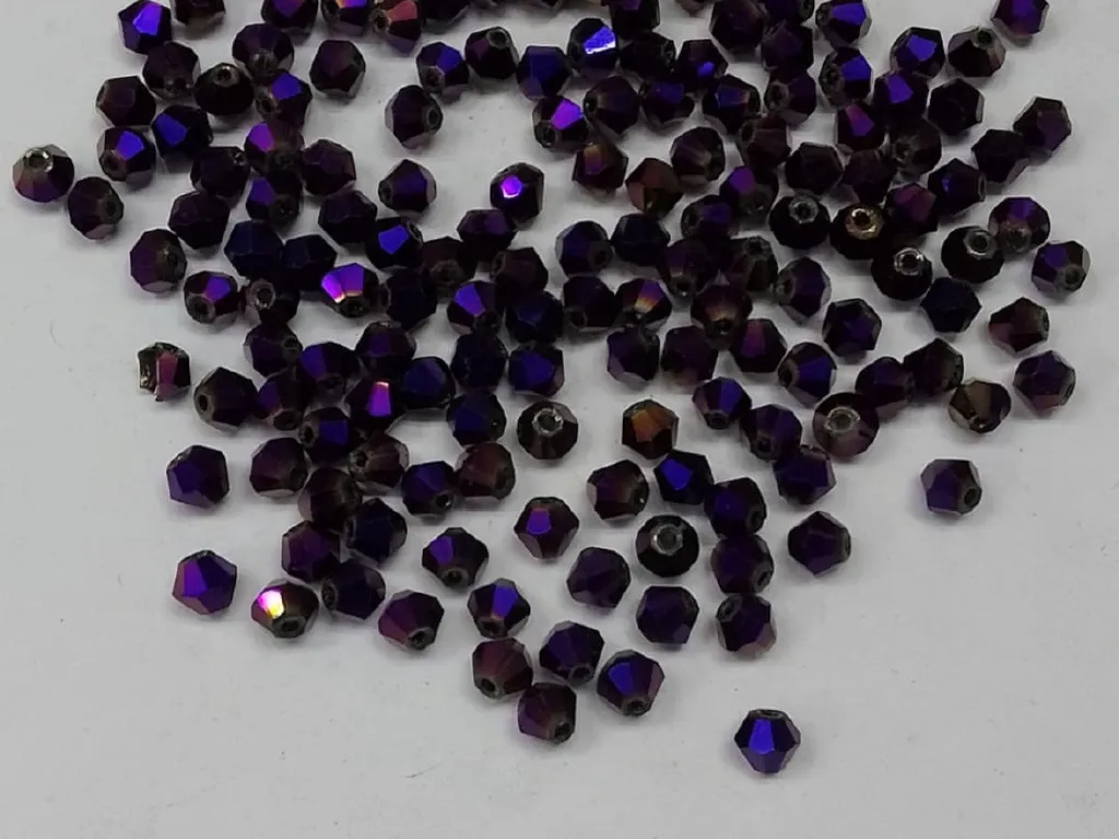 Purple Rainbow New Cut Crystal Glass Beads- 4 mm (Wholesale)