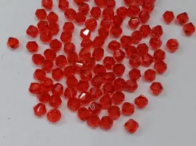 Red New Cut Crystal Glass Beads- 4 mm (Wholesale)