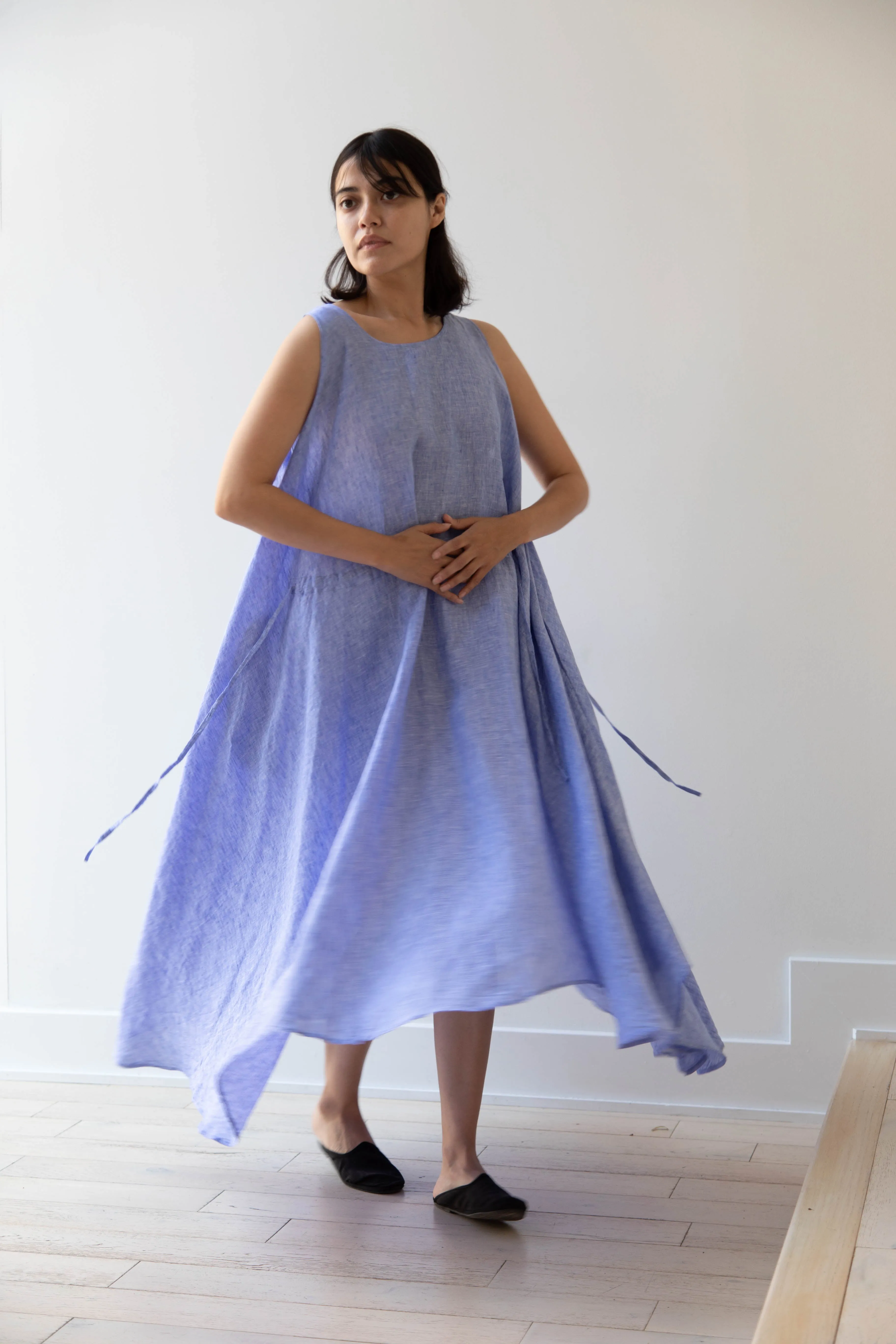 Risa Nakamura | Dress Y in Sky Blue Linen