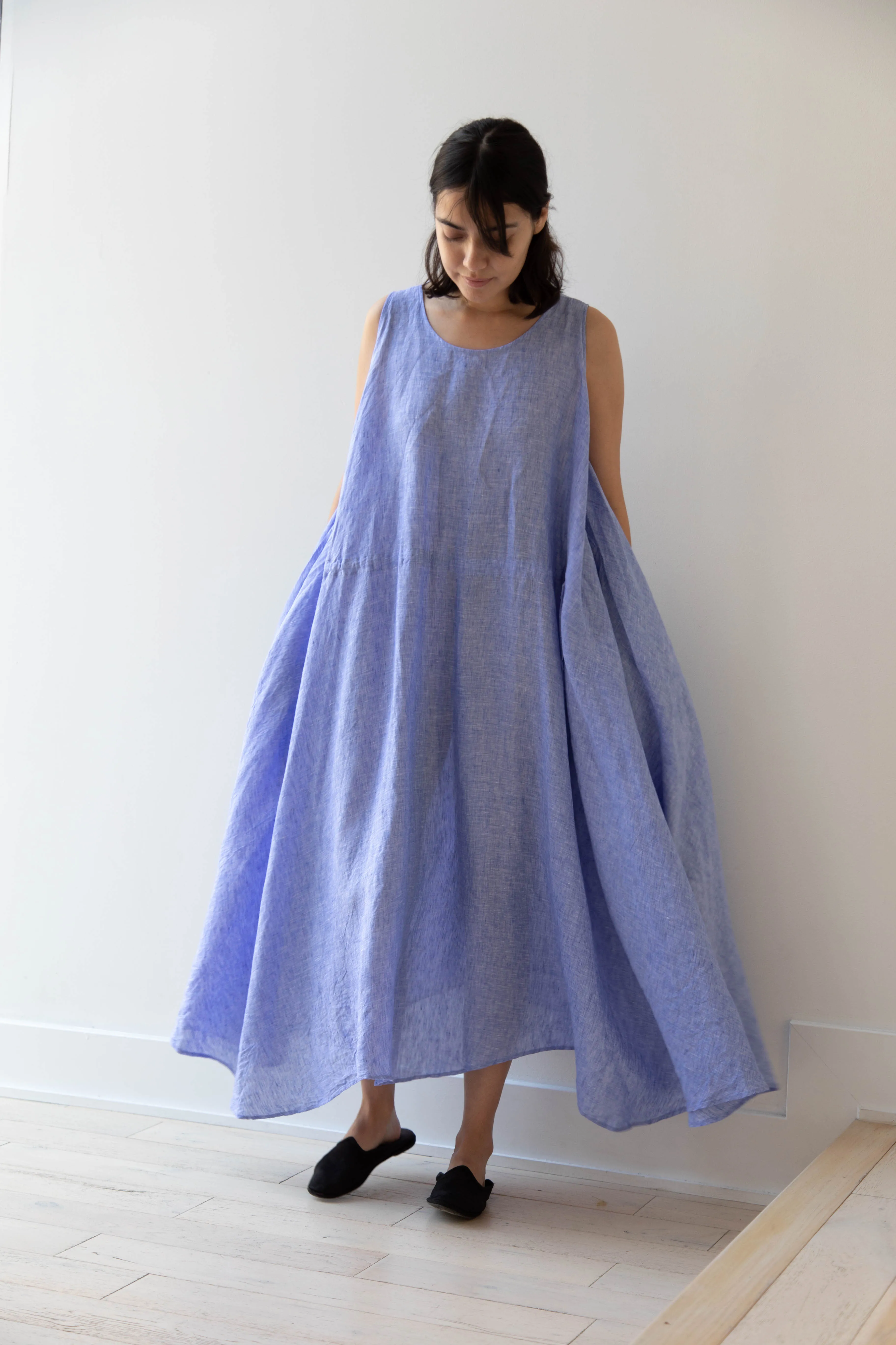 Risa Nakamura | Dress Y in Sky Blue Linen