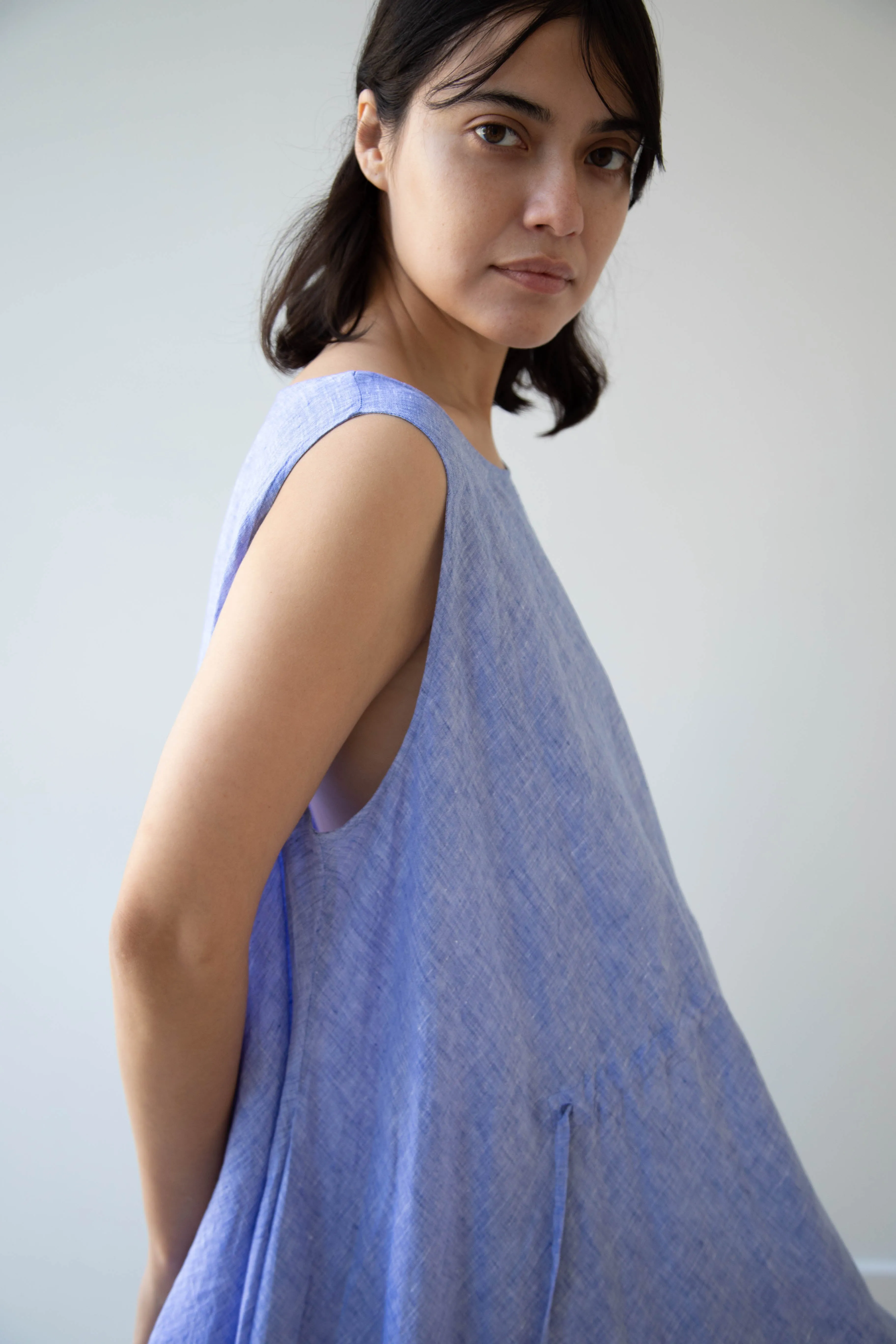 Risa Nakamura | Dress Y in Sky Blue Linen