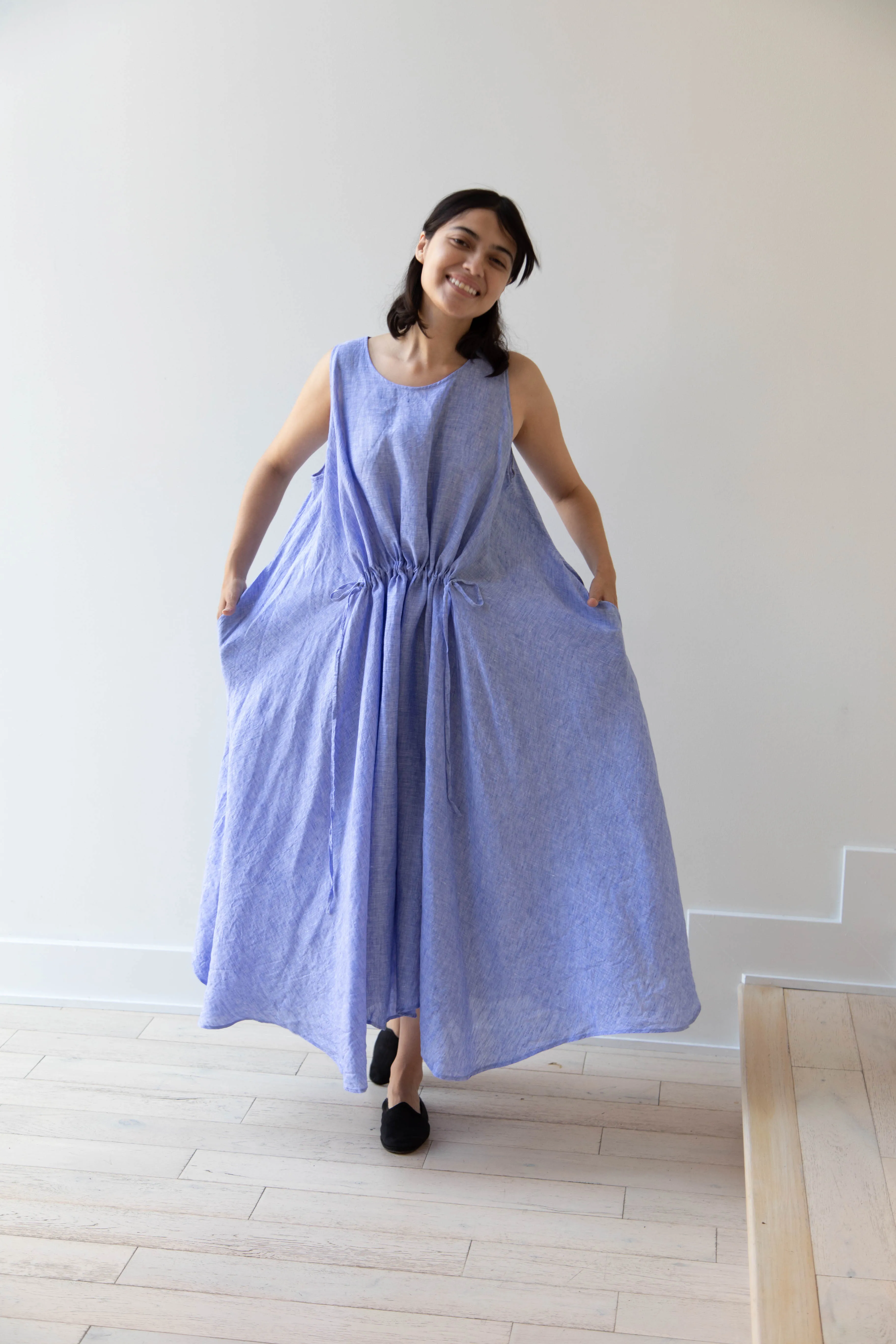 Risa Nakamura | Dress Y in Sky Blue Linen