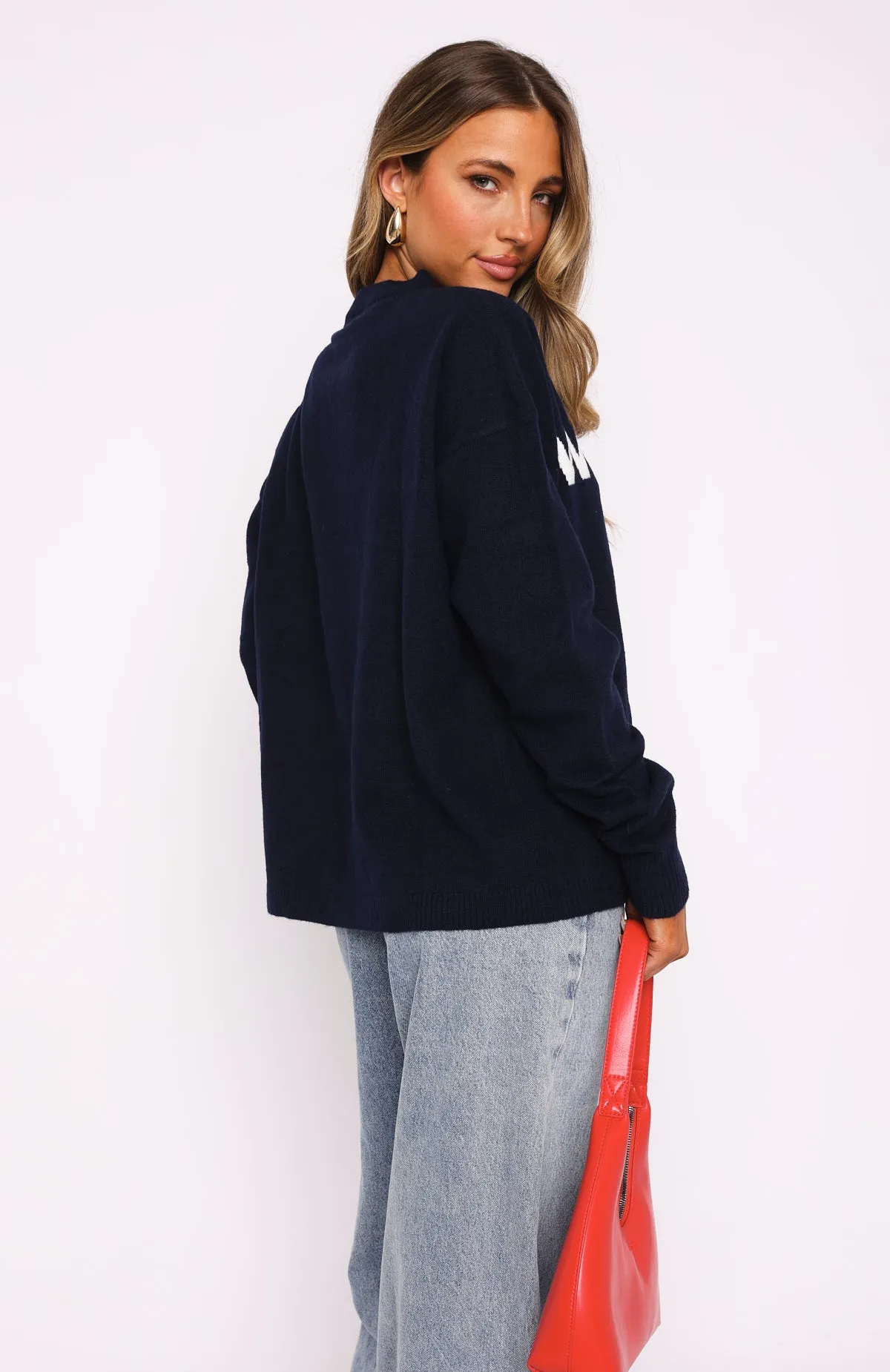 Set Me Free Knit Sweater Navy