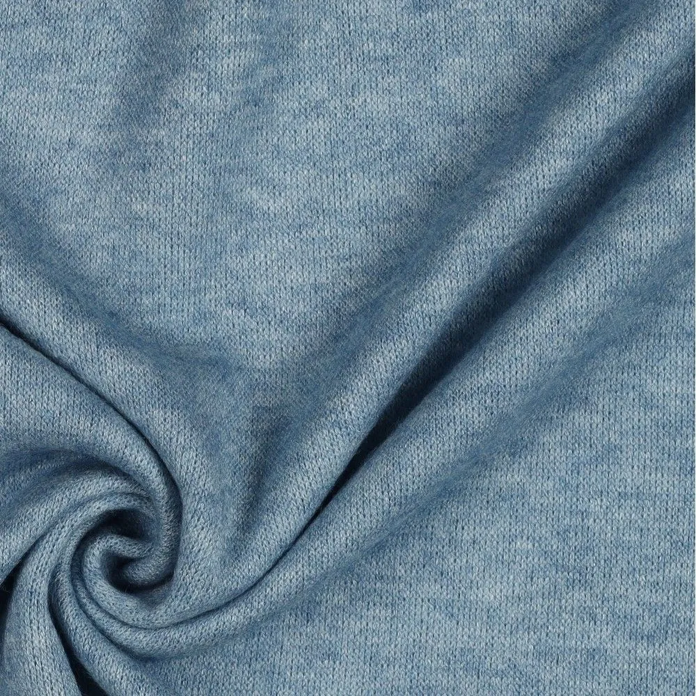 Snug Viscose Blend Sweater Knit in Adriatic Blue Melange